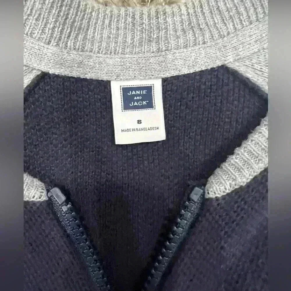 Janie and Jack Zip Down Sweater Cardigan Size 8 - Picture 2 of 2